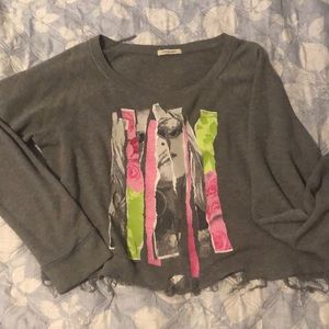 Aeropostale Grey Sweater Crop Top